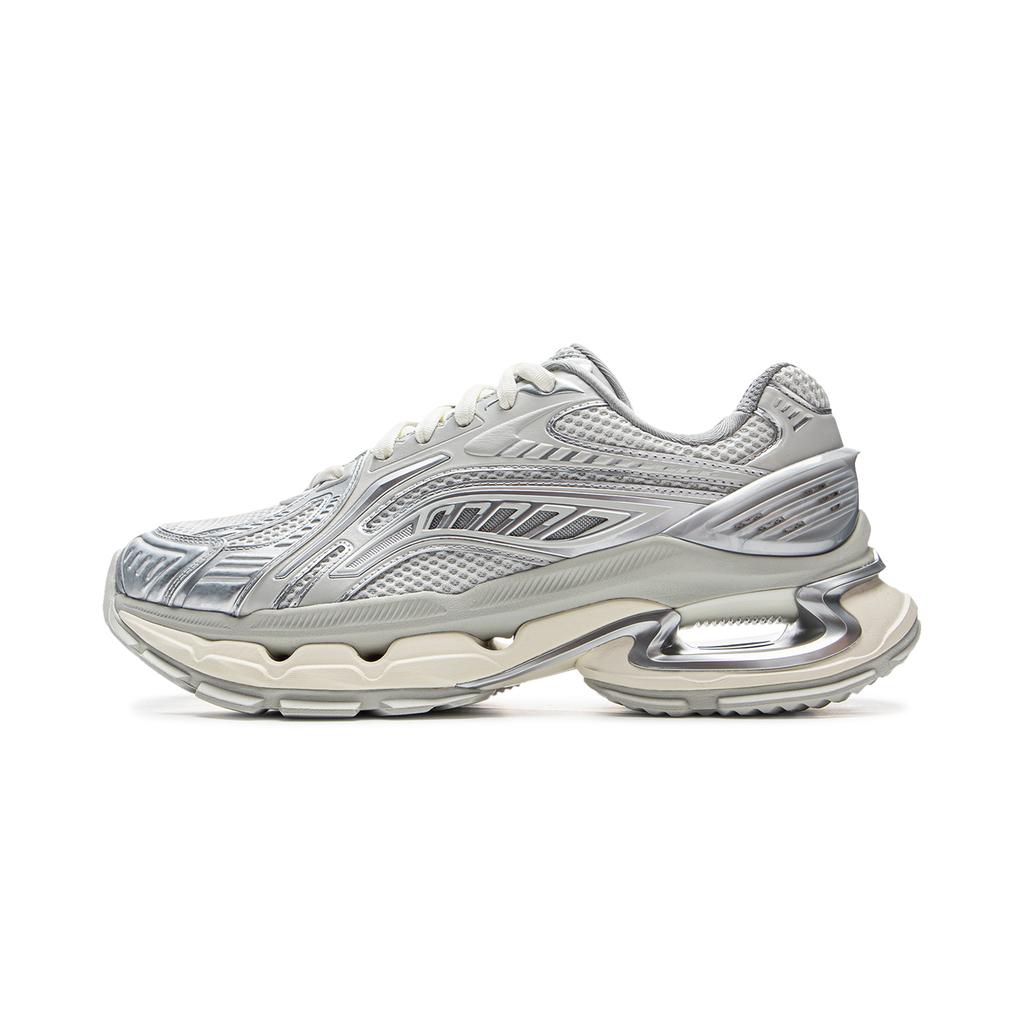 Li Ning Lijun BOW Trendy Sports Non-Slip Wear-Resistant Low-Top Casual Shoes Men Sneaker Silver AZGV025-1