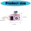 Simulation Camera Keychain with LED Light and Sound 5cm Beaded Chain Pendant for Night Visibility and Interactive Play