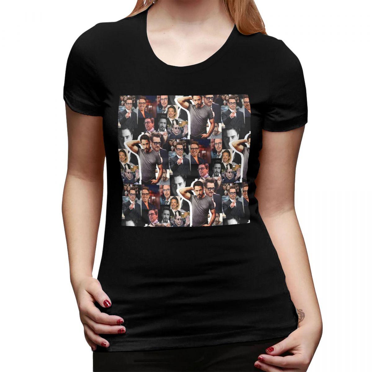

Robert Downey Jr TShirt for Women Crew Neck Streetwear T Shirts Womens Tees Short Summer Clothes Tops 4XL