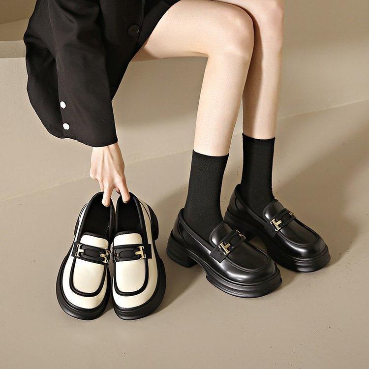 Retro muffin platform small leather shoes women's autumn 2025 new British style loafers Japanese jk single shoes commuting