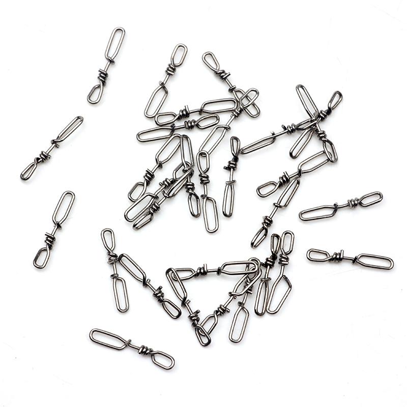 30pcs Stainless Steel Super mini narrow Fishing Snap High Strength Fast Clip Stream Lure Quick Connector Accessories