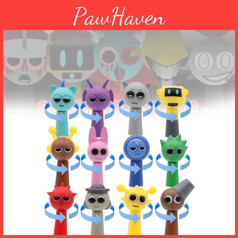 Einzigartige Sprunki Rhythm Box-Figuren in verschiedenen Farben, perfekt als Tortenaufsätze und Sammlerstücke.