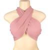 Spring Women's Solid Color Halter Neck Bandeau Top with Tie-up Chest Wrap