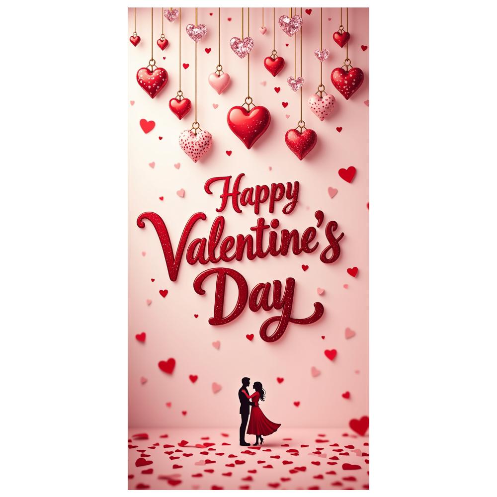 Festive Silhouette hearts Celebration Decor Banner Hanging hearts Heart Love banner for Event setup