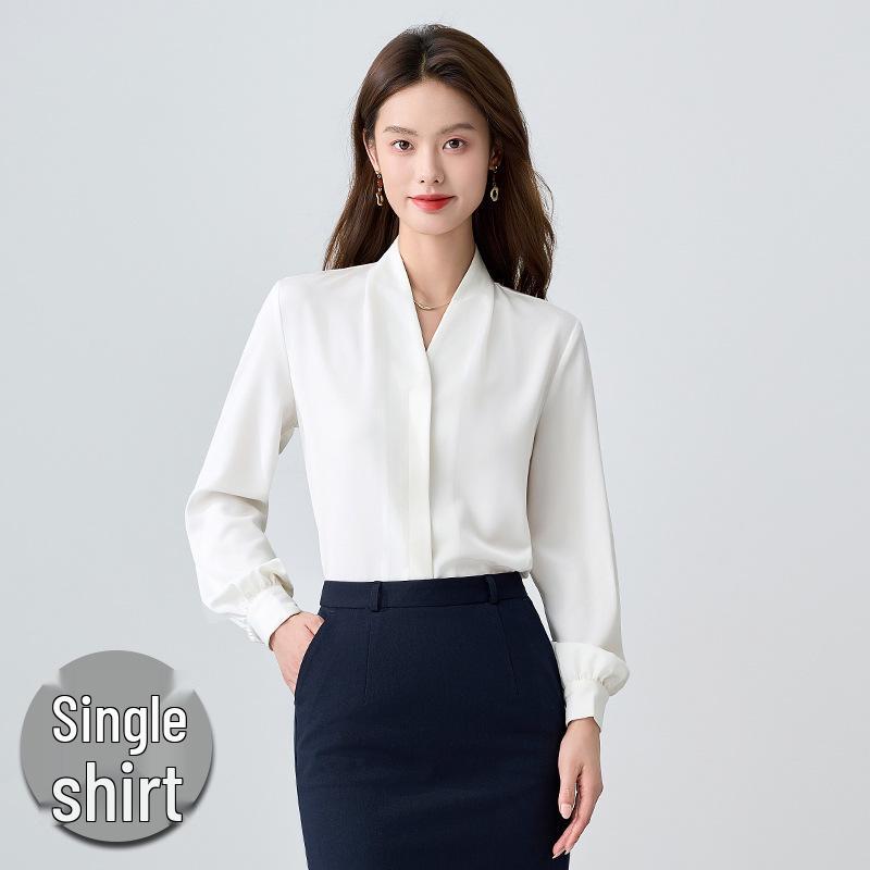 

Женский белый костюмный комплект 2025: Весенне-осенний рабочий блейзер для администратора салона M