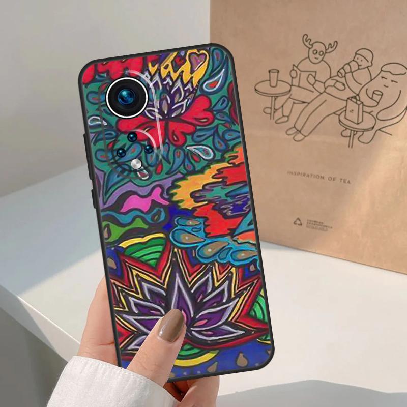 70s hippie Psychedelic floral flowers Case For Honor Magic 5 6 7 Lite 8 Pro Honor 400 200 Pro X9c X9b X9a X8b 50 70 90 Cover