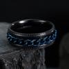 New In Metal Spinner Fidget Cool Rings for Men Stainless Steel Rotatable Chain Anxiety Relife Spinning Ring Anillo Antiestres