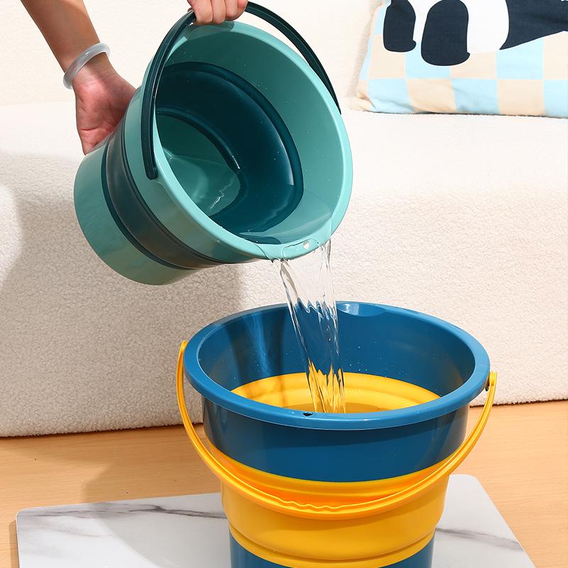 Portable Foldable Car Wash Bucket: Outdoor, Thickened, Multipurpose for Cars, Fishing, Household, and Foot Washing.