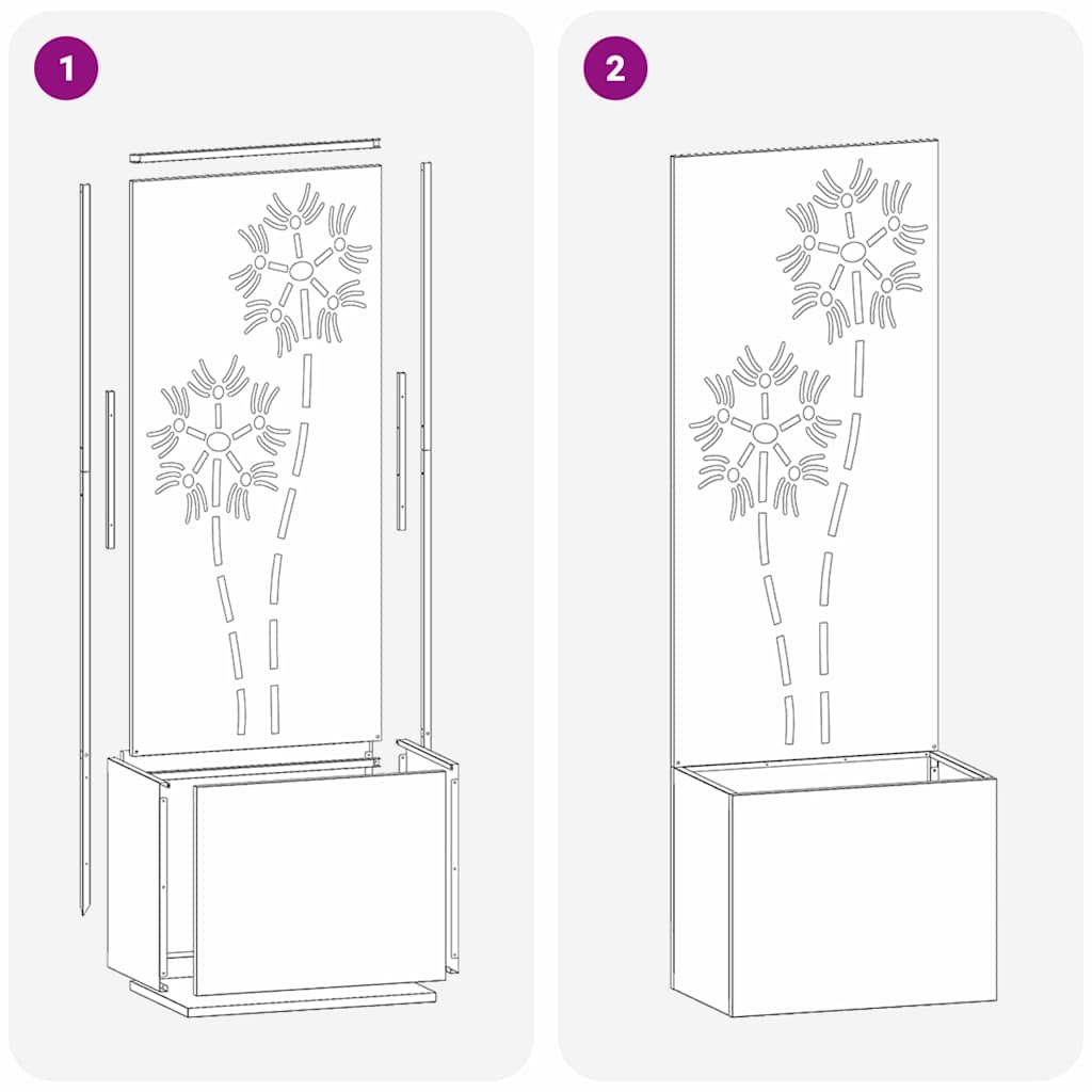 Garden Privacy Screen Canvas Floral White 50 X 150 Cm