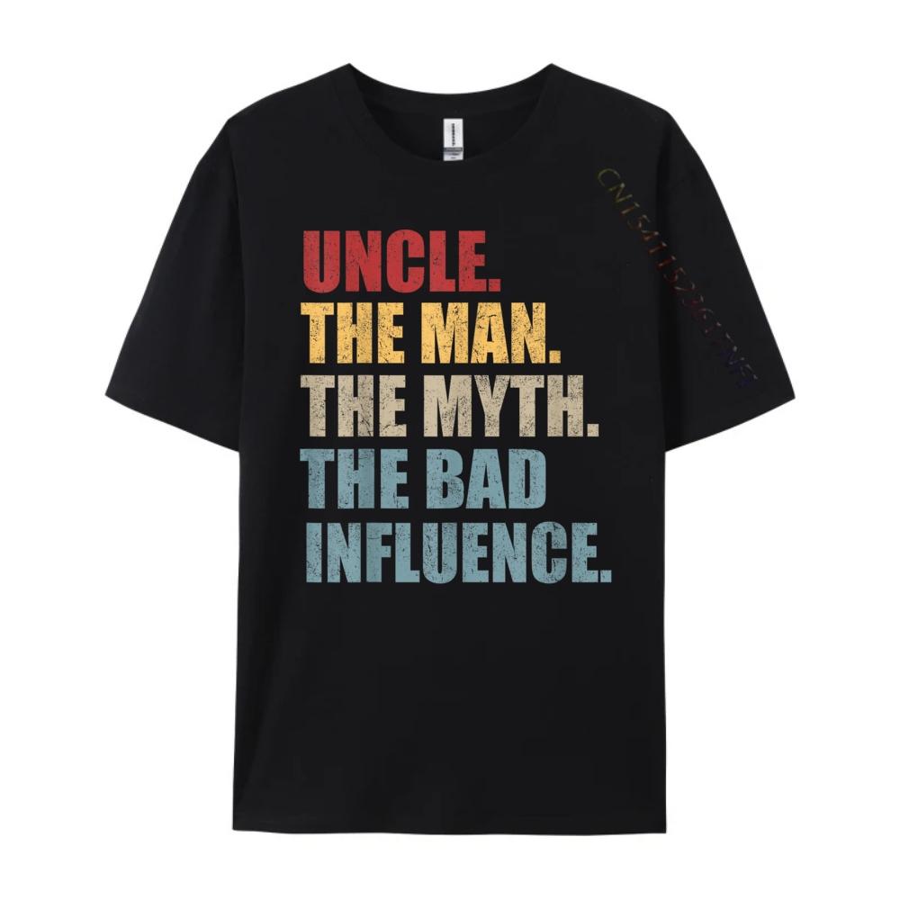 Vintage Fun Uncle Man Myth Bad Influence Funny Mens TShirts New Year Creative