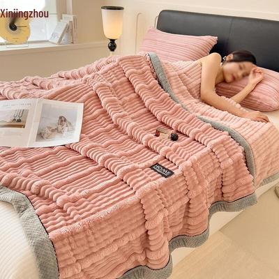Xinjingzhou Thickened Rabbit Fleece Coral Throw Blanket