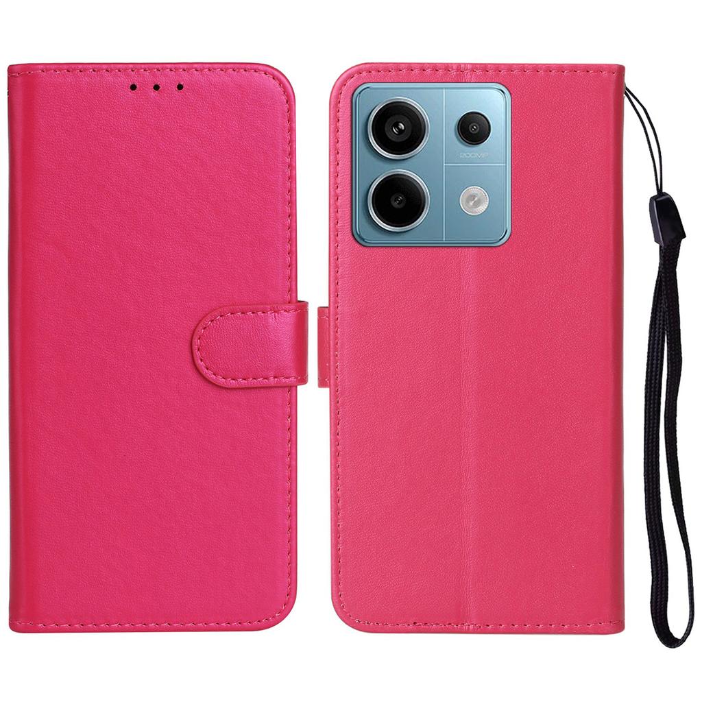 For Xiaomi Redmi Note 13 5G Case PU Leather Wallet Flip Phone Cover Solid Color