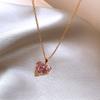 925 Sterling Silber Herz Anhänger Halskette, Süßer Rosa Liebes Charm für Frauen, Täglich, Büro, Party