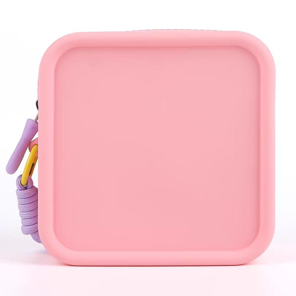 Fashion Solid Color Cosmetic Bag Rectangular Square Storage Bag Silicone with Zipper Makeup Bag Multi-Purpose Use