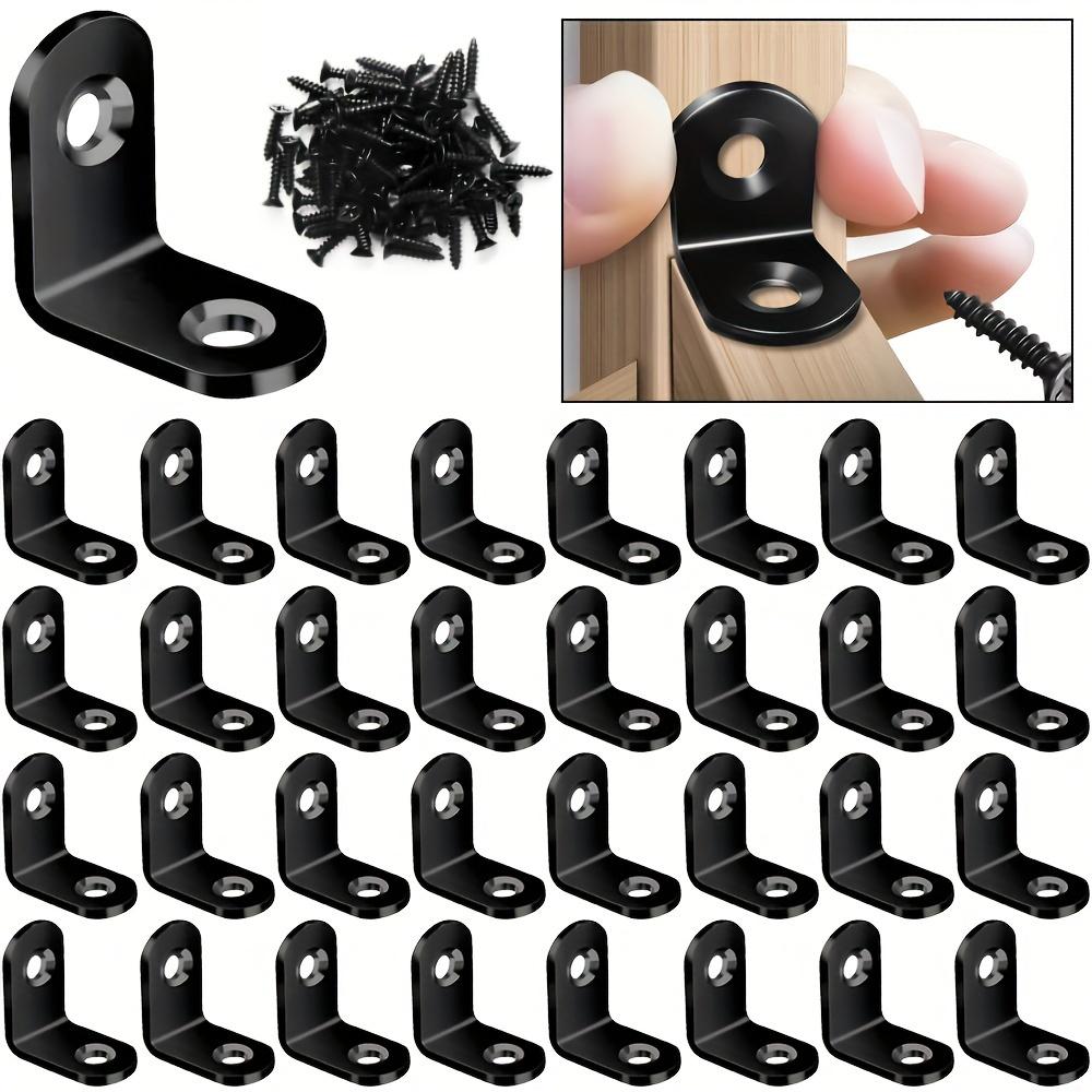 90pcs Set (30 Brackets with 60 Screws) L-Shaped Right Angle Support Bracket Accessories with Screws, Heavy-Duty Connection Bracket Connectors