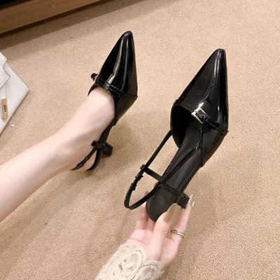 Temperament Pointed High-heeled Sandals Women's Spring New Buckle Single Shoes Stiletto Women's Shoes