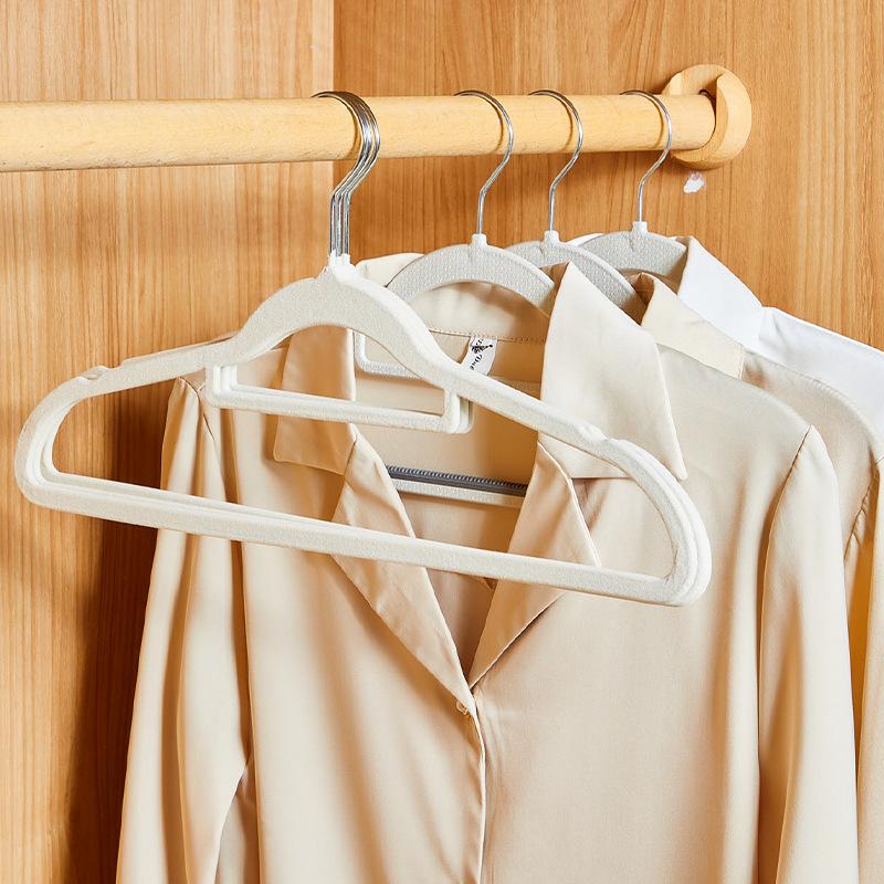 10 Pieces Plush Hangers for Home Use, Anti Slip, Non Marking, Anti Shoulder Corner, Drying Clothes for Both Dry and Wet Use