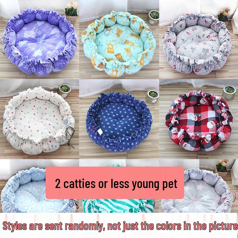 Universal Pet Nest: Medium & Large Pumpkin-Style Cushion for Cats and Dogs
