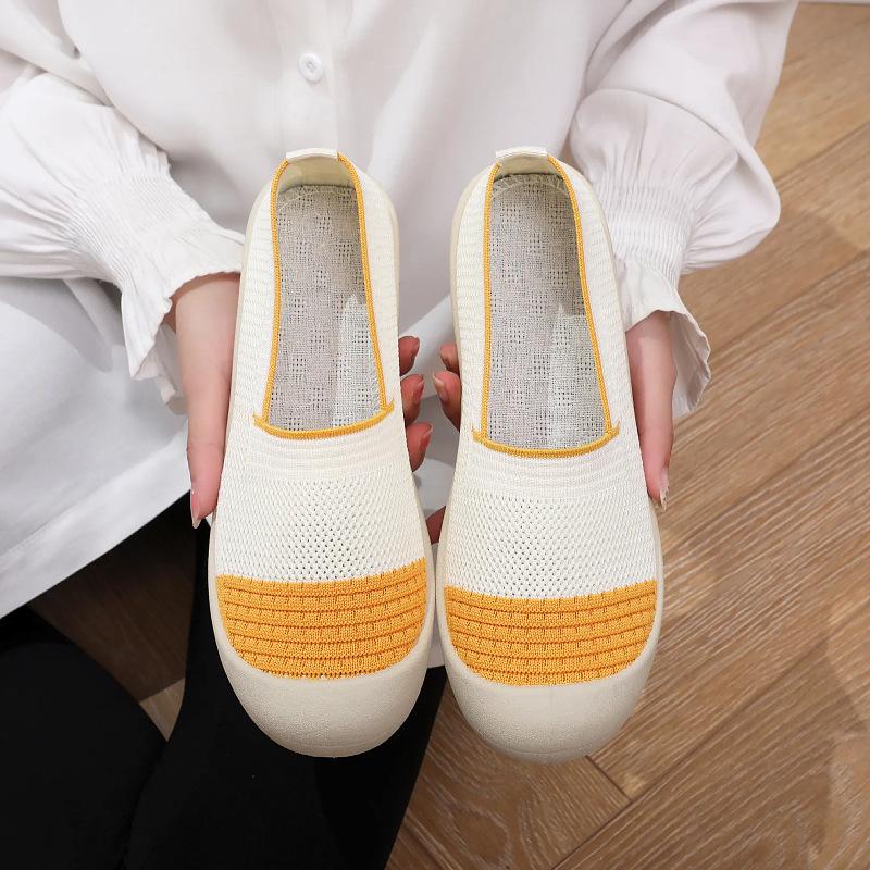 Shoes Women's Summer New Versatile Casual Fly-woven Mesh Breathable Thick Sole Soft Sole Not Tired Feet Pedal Mother Shoes