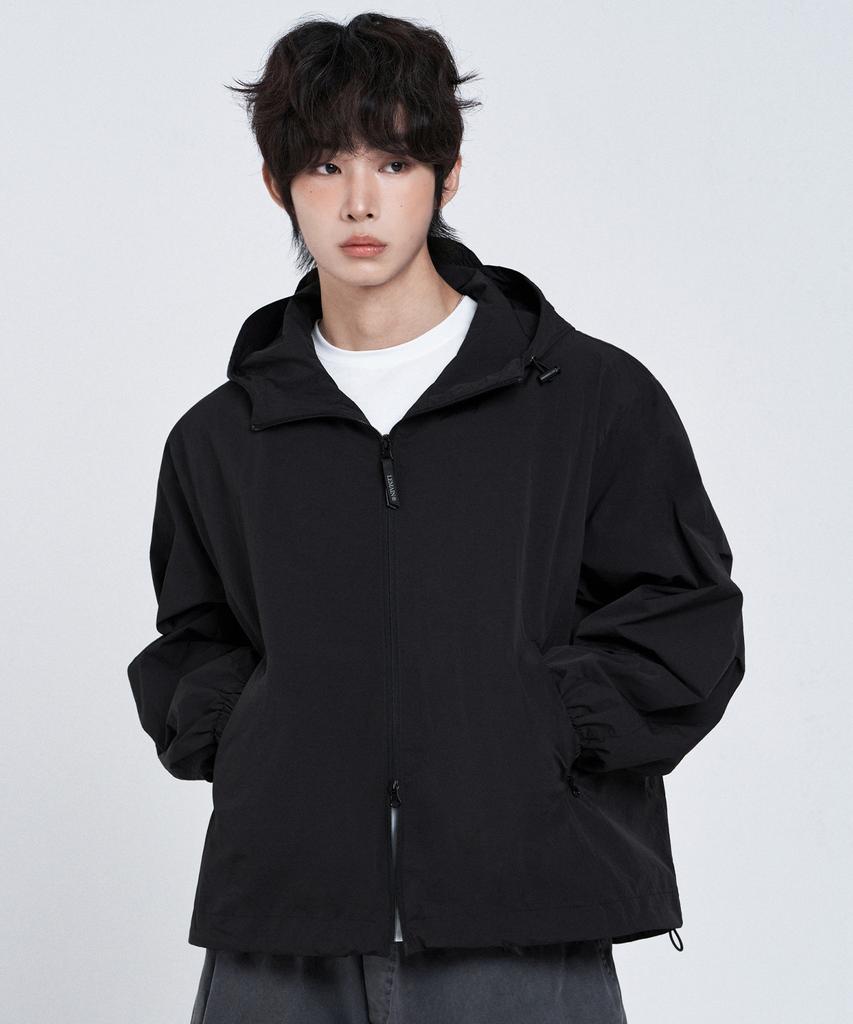 Lemain Second 2-Way Hooded Windbreaker Jacket [Black]