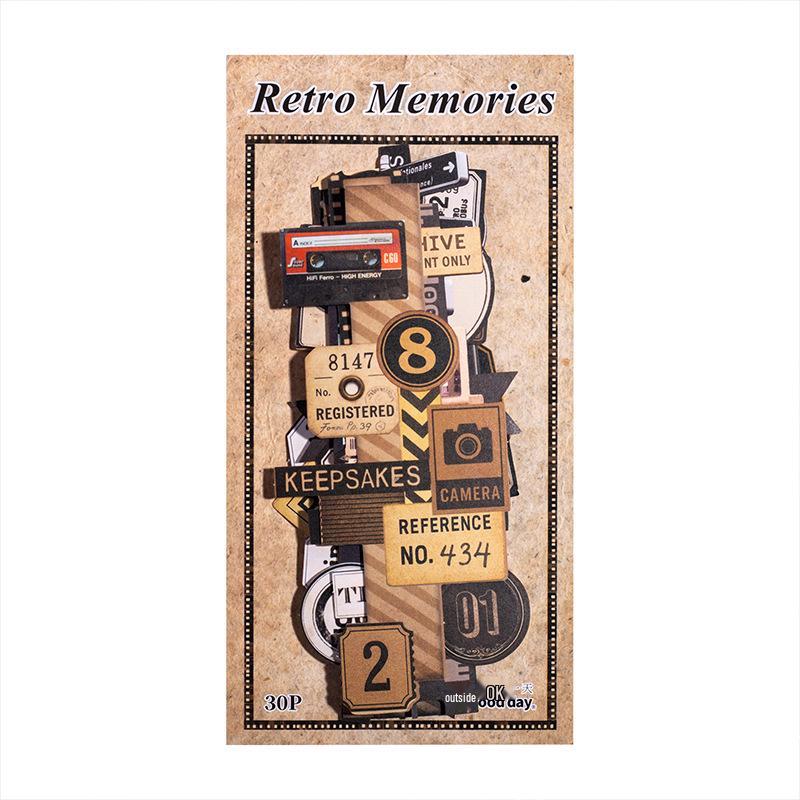Beautiful Day White Kraft Paper Sticker Pack: 30 Retro Memory Journal DIY Decorative Collage Sheets