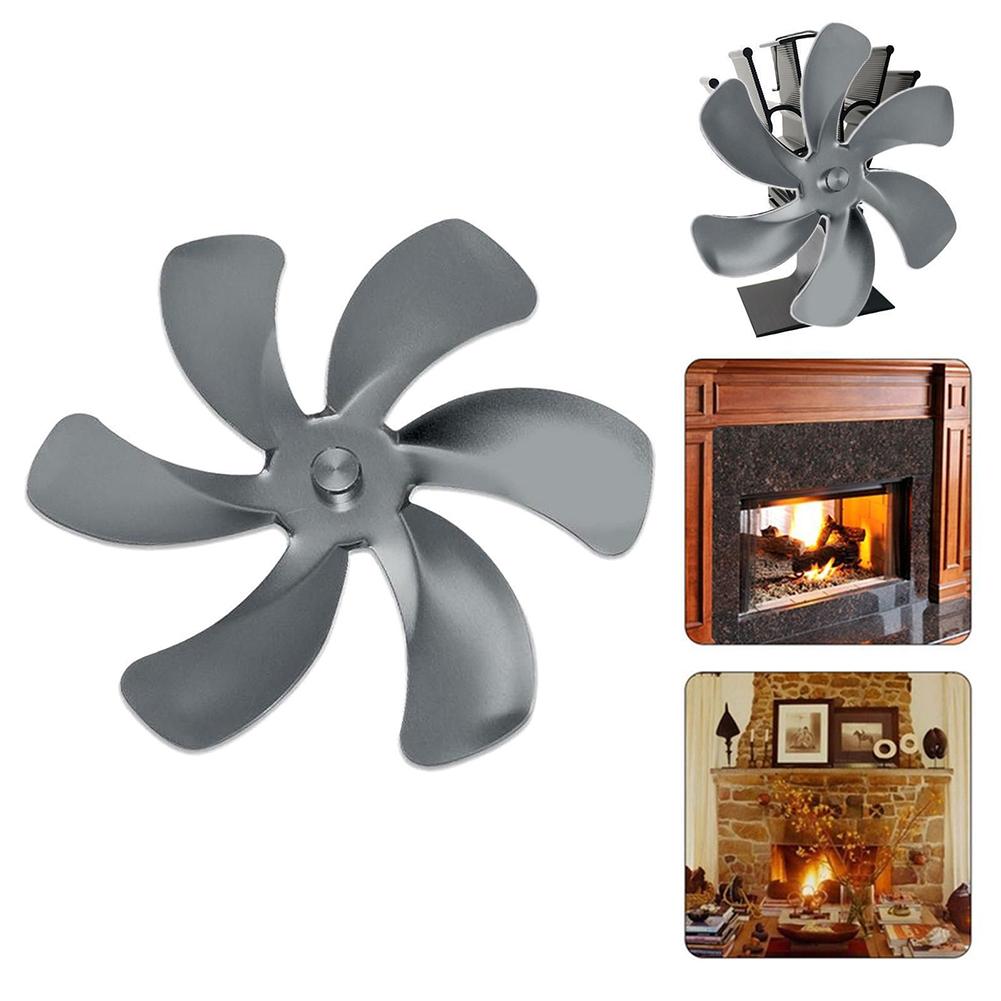 Stoves Part Fan Baldes 6 Blades 1pcs Aluminum Alloy Fireplace Fan Heat Powered Burner Fan Blade Large Air Volume