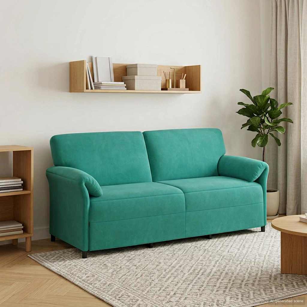 3 Seater Sofa Turquoise 198 X 83 X 95 Cm Velvet