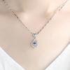 Fashion Silver Love Water Droplet Pendant Necklace Tenderness Like Water Vermiculite Feel Luxurious Christmas Love Pendant