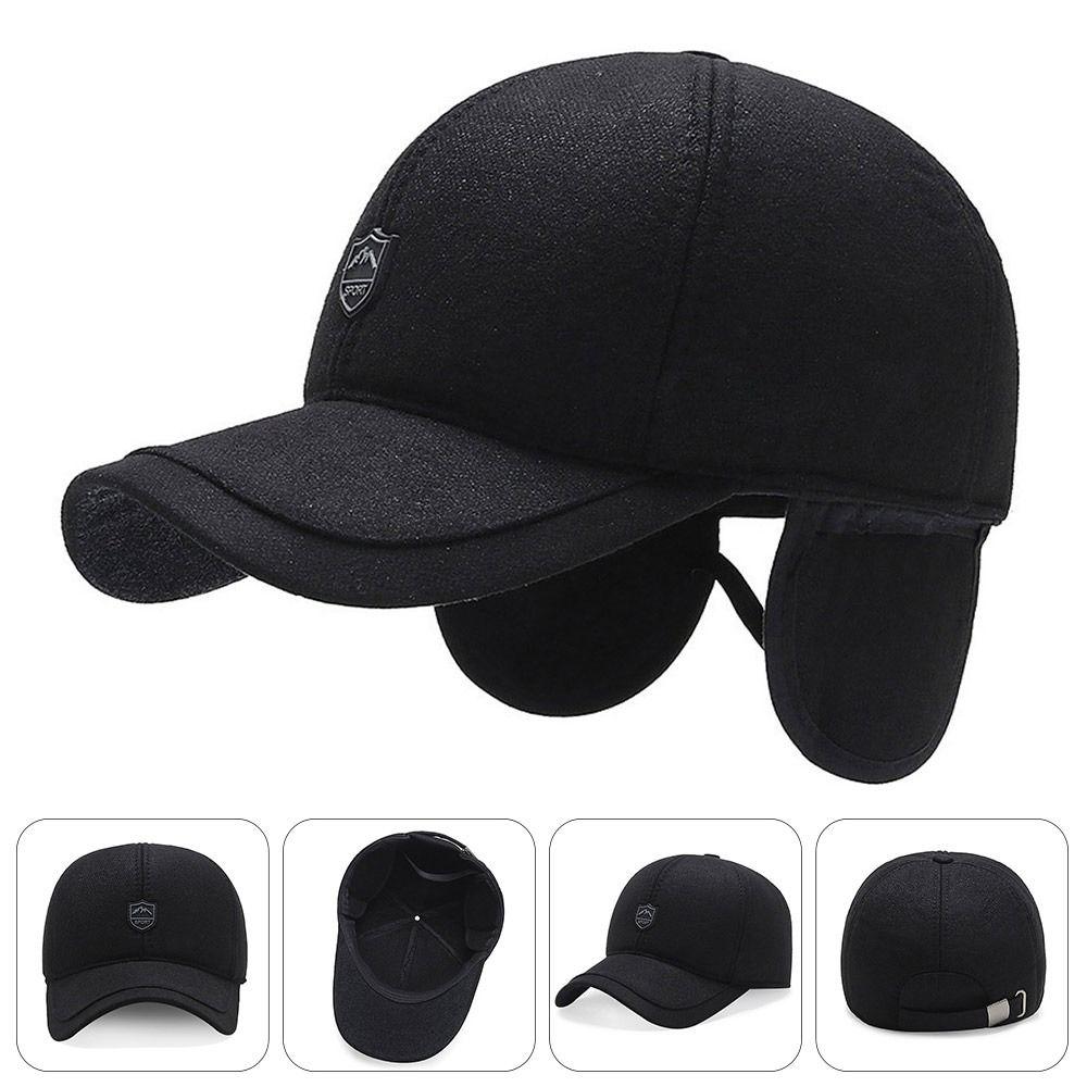 Outdoor With Earflaps Men Winter Hat Windproof Ear Protection Trucker Hat Warm Adjustable Earmuffs Baseball Cap for Men