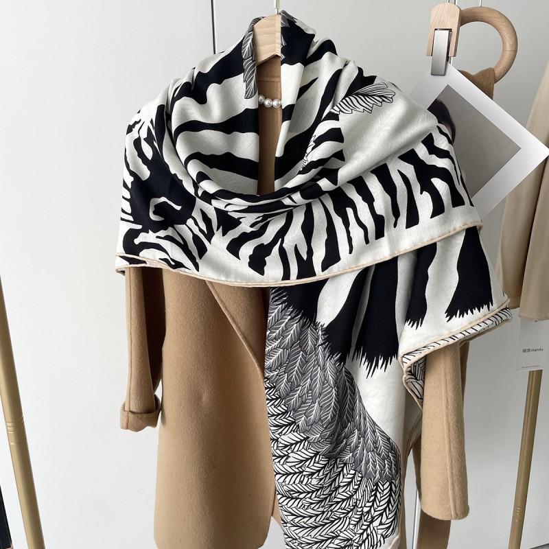 Womens Silk Cashmere Wool Scarf Winter Warm Square Shawl Fashion Luxury