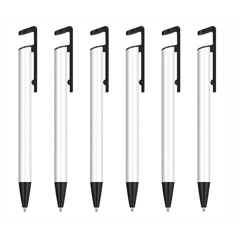 1/5 Sets Diy Sublimation Ballpoint Pen Blank Aluminum Tube Body Ball Pens Cellphone Stander Holder With Shrink Films