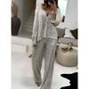 Two Piece Sequin Set Sequin Outerwear Trousers Top Set Temperament Sequins Two-piece Suit Set Formal Dress