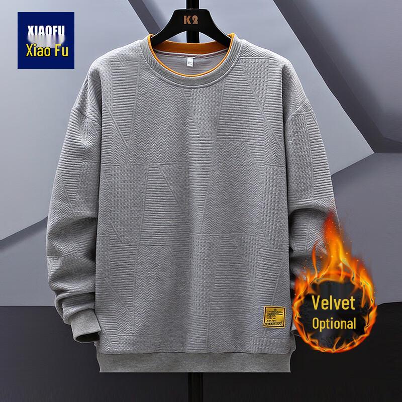 

Мужской пуловер с круглым вырезом на флисовой подкладке M