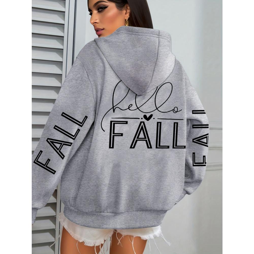 Fall Love Art Word Design Printed Women's Hoodie Hip Hop Clothes Autumn Loose All-match Women's Street Wear