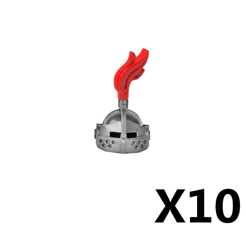 MOC Medieval Knight Building Block Helmet Mask Soldier Weapon Short Trident Shoulder Armour Vest Gun Hoe Axe Sword Toy Gift K127