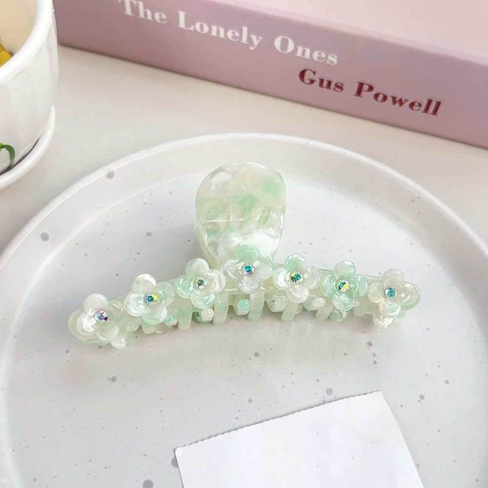 Korean Style Straight Line Shaped Shark Clip Elegant Acetic Acid Hair Claw Flower Hair Claw  Party