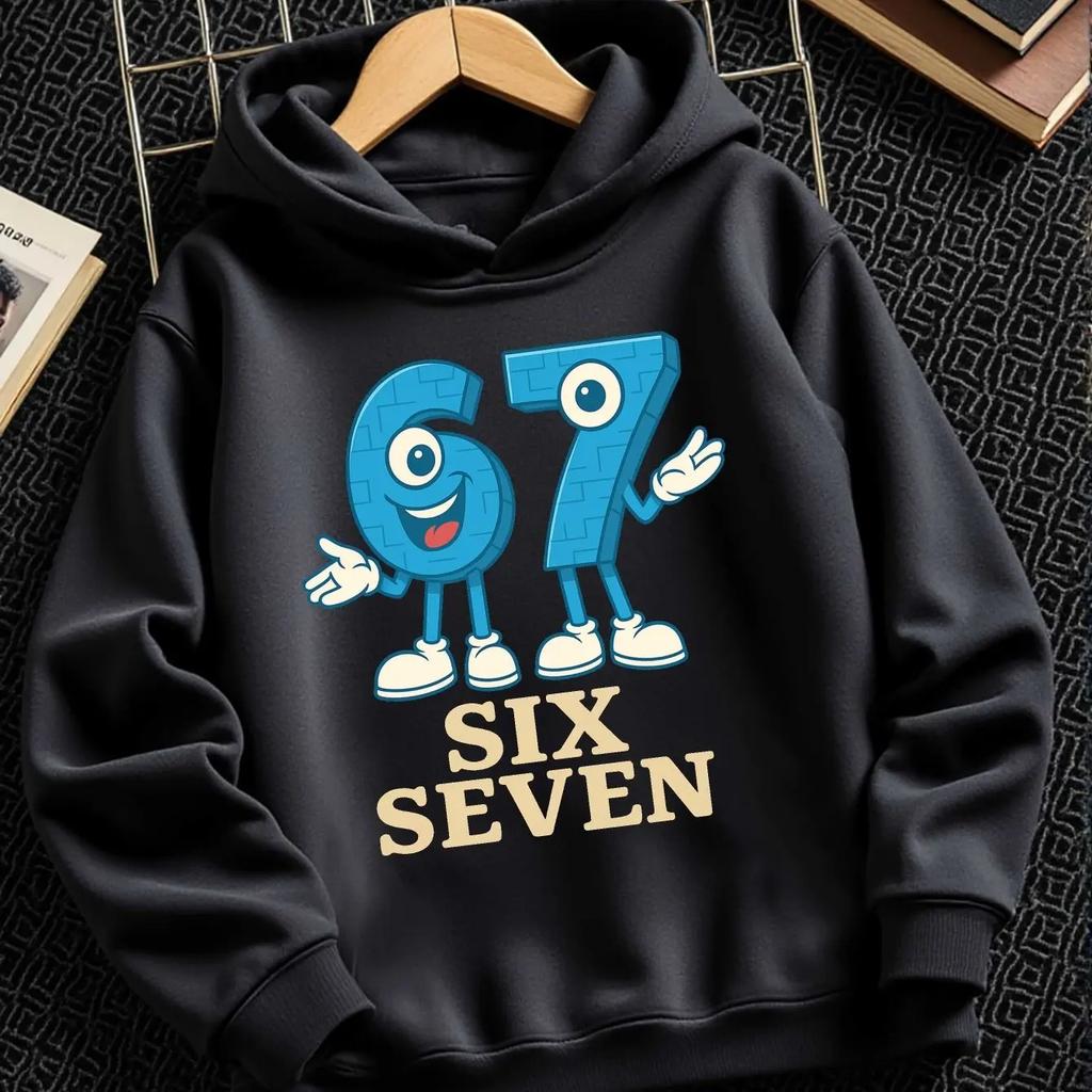 Six Seven Printed Kids Clothes Outfits Funny 6 7 Memes Pullover Hoodie Girls Boys Fashion Casual Pullovers