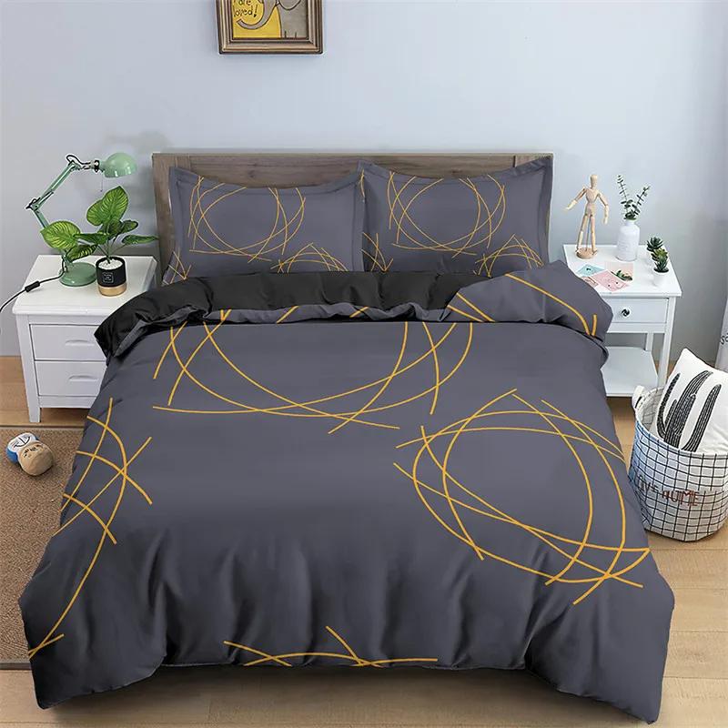 Nordic Geometric Duvet Cover Abstract Bedding Set Single King for Teen Adults Room Decor Microfiber Comforter Cover Pillowcases