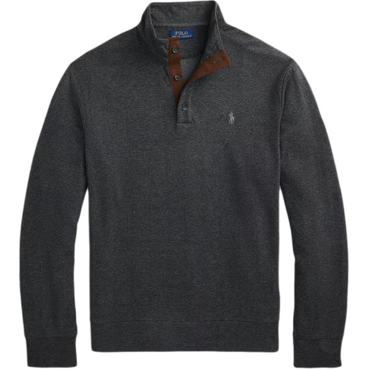 Polo Ralph Lauren Herringbone Small Pony Embroidered Stand Collar Long Sleeve Knit Sweater Men sweater 710951689-002