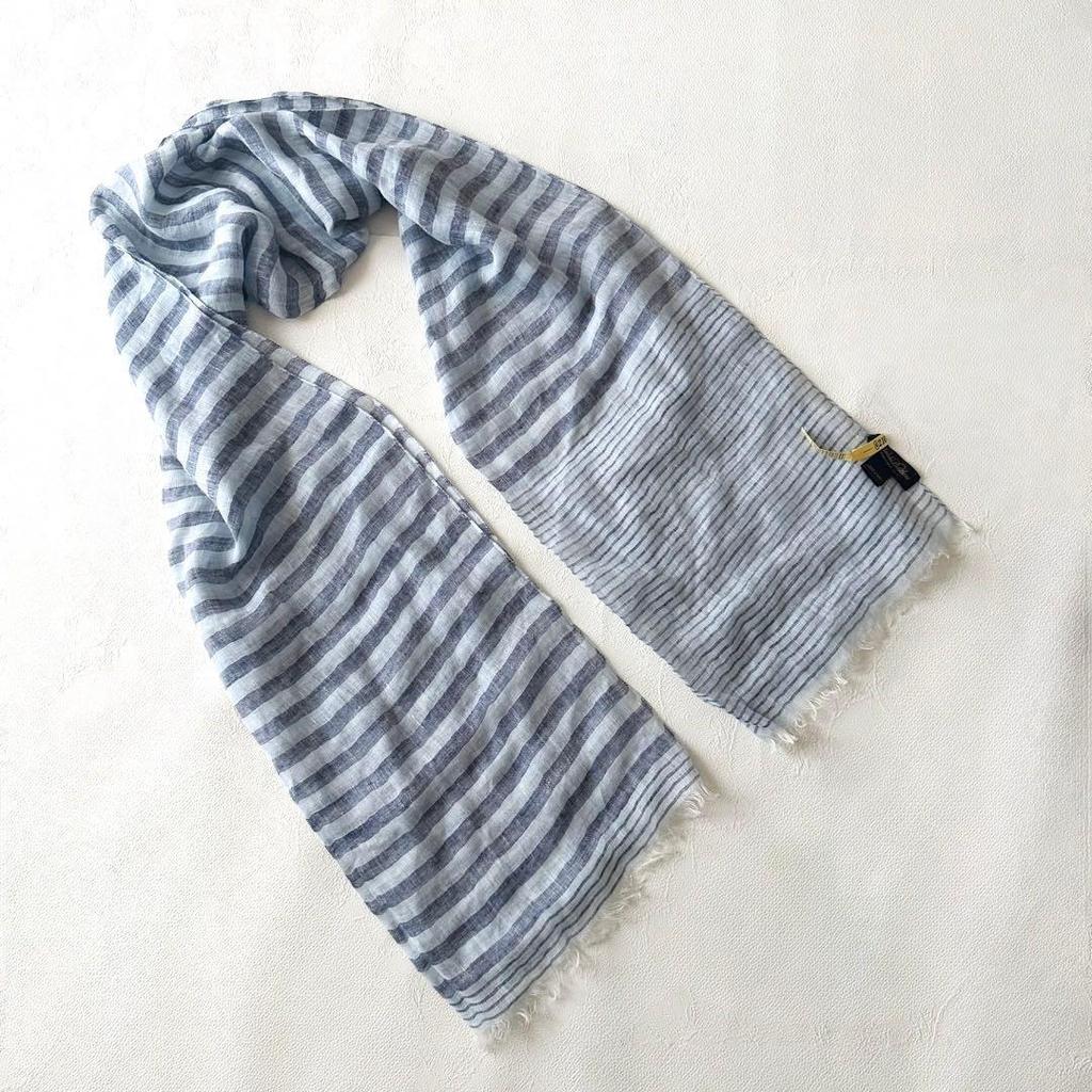Used Beautiful condition, Brooks Brothers 100% linen, hemp, stole, made in Italy, striped