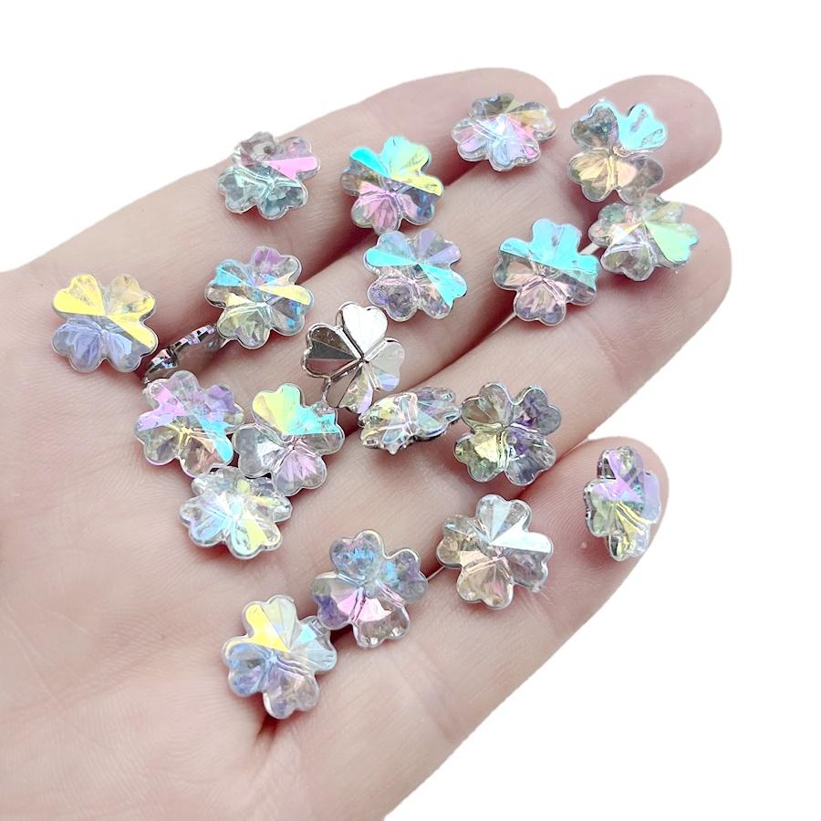 

30 шт., ультра яркие наконечники, нижний четырехлистный клевер AB, ювелирные изделия со стразами, аксессуары ручной работы для украшения стразами