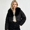 Womens Short Fashion Warm Puffer Coat With Faux Fur Collar Winter 2025 Casual Commuter Outerwear