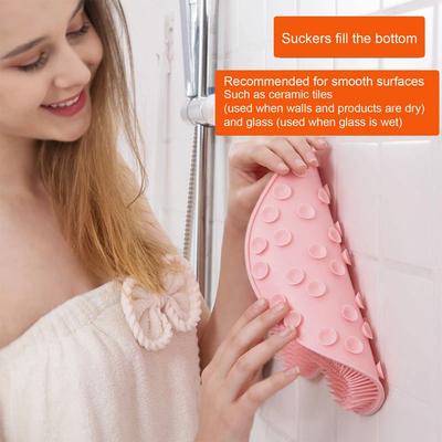 Reusable Back Scraper Cleaning Brush Shower Feet Cleaner Wash Mat Multifunction Sucker Wall Mat Rub Foot Arms Body Bath
