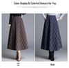 Chic High-Waisted Plaid A-Line Skirt - 2025 Autumn/Winter, Long Length, Women's Cozy Fashion