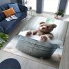 1pc Teddy Bear in Bubble Bath Chair Mat - Anime Cartoon Design, Non-Slip Carpet for Office Chair, Suitable for Home Decor, Living Room, Bedroom, Game