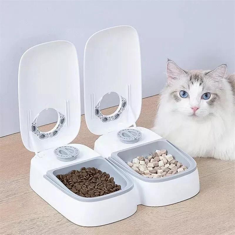 Automatic Pet Feeder For Cats And Small Dogs Dry Or Semi-Moist Pet Food Dispenser With 48-Hour Timer For Puppy Kitten Home Use
