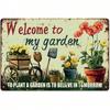 Retro Vintage Metal Garden Sign with Flowers 20x30cm Home Kitchen Decor