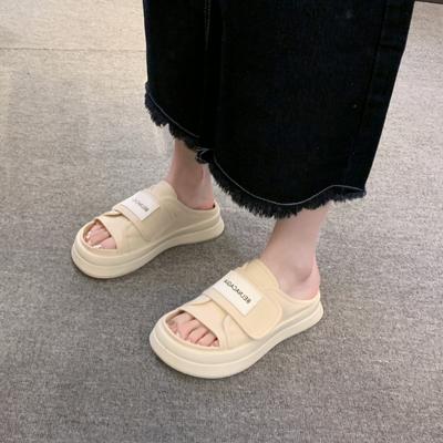 Sommer Pantoletten für Damen 2024 Neue Mode Offene Zehen Plateau Damen Hausschuhe Outdoor Slip On Leichte Casual Damen Wanderschuhe
