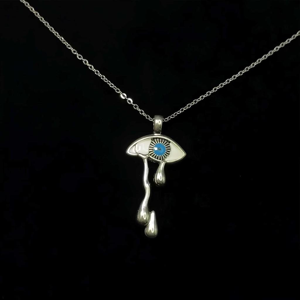 Gothic Demon Eye Pendant Necklace With Alloy Drop Oil Diy Jewelry For Men Women