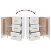 Sideboard High Gloss White 69.5 X 34 X 90 Cm Engineered Wood